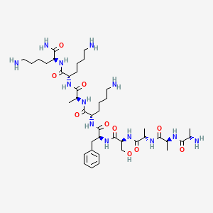 molecular formula C42H73N13O10 B13792476 Alanyl-alanyl-alanyl-seryl-phenylalanyl-lysyl-alanyl-lysyl-lysinamide CAS No. 95416-28-7