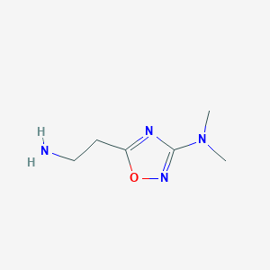 molecular formula C6H12N4O B1379250 5-(2-aminoethyl)-N,N-dimethyl-1,2,4-oxadiazol-3-amine CAS No. 1601135-94-7