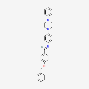 molecular formula C30H29N3O B13792534 N-((4-(Phenylmethoxy)phenyl)methylene)-4-(4-phenyl-1-piperazinyl)benzenamine CAS No. 78932-95-3