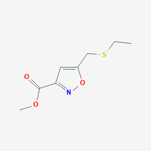 molecular formula C8H11NO3S B1379254 Methyl 5-[(ethylsulfanyl)methyl]-1,2-oxazole-3-carboxylate CAS No. 1803583-85-8