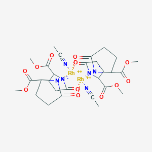 molecular formula C28H38N6O12Rh2 B13792563 acetonitrile;methyl 5-oxopyrrolidin-1-ide-2-carboxylate;rhodium(2+) 