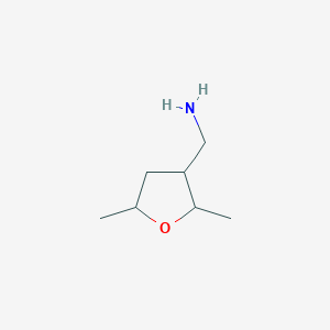 molecular formula C7H15NO B1379257 (2,5-Dimethyloxolan-3-yl)methanamine CAS No. 1461709-21-6