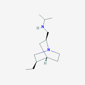 molecular formula C13H26N2 B13792578 N-[[(2S,4S,5R)-5-ethyl-1-azabicyclo[2.2.2]octan-2-yl]methyl]propan-2-amine 
