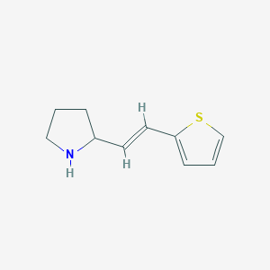molecular formula C10H13NS B1379258 2-[2-(Thiophen-2-yl)ethenyl]pyrrolidine CAS No. 1461726-90-8