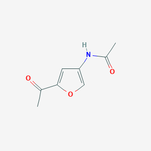 molecular formula C8H9NO3 B13792600 3-Acetamido-5-acetylfuran 