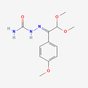 molecular formula C12H17N3O4 B13792645 [[2,2-Dimethoxy-1-(4-methoxyphenyl)ethylidene]amino]urea 