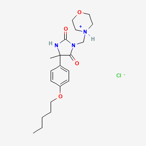 molecular formula C20H30ClN3O4 B13792687 3-(Morpholinomethyl)-5-(p-pentyloxyphenyl)-5-methylhydantoin hydrochloride CAS No. 98402-08-5