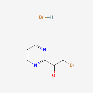 molecular formula C6H6Br2N2O B1379270 2-溴-1-(嘧啶-2-基)乙酮盐酸盐 CAS No. 1588441-02-4