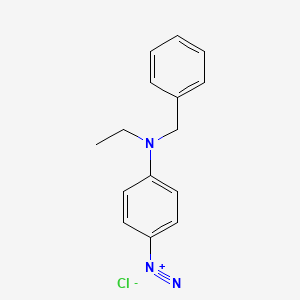 molecular formula C15H16ClN3 B13792717 4-[Benzyl(ethyl)amino]benzenediazonium chloride CAS No. 92-57-9