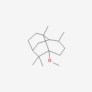 molecular formula C16H28O B13792720 Decahydro-1-methoxy-4,8a,9,9-tetramethyl-1,6-methanonaphthalene CAS No. 98167-54-5