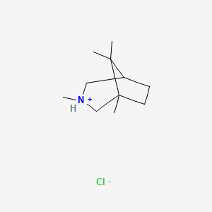 molecular formula C11H22ClN B13792743 1,3,8,8-Tetramethyl-3-azabicyclo(3.2.1)octane hydrochloride CAS No. 937-74-6