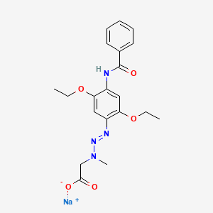 molecular formula C20H23N4NaO5 B13792797 Acetic acid, [3-[4-(benzoylamino)-2,5-diethoxyphenyl]-1-methyl-2-triazenyl]-, monosodium salt CAS No. 67893-44-1