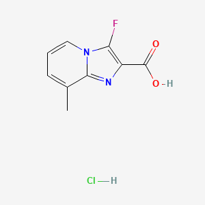 molecular formula C9H8ClFN2O2 B1379285 3-Fluoro-8-methylimidazo[1,2-a]pyridine-2-carboxylic acid hydrochloride CAS No. 1322749-71-2