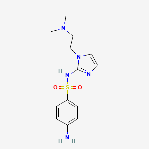 molecular formula C13H19N5O2S B13792887 Benzenesulfonamide, 4-amino-N-(1-(2-(dimethylamino)ethyl)-1H-imidazol-2-yl)- CAS No. 71795-53-4