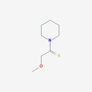 molecular formula C8H15NOS B13792906 Piperidine, 1-(2-methoxy-1-thioxoethyl)- 