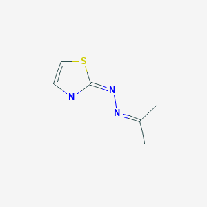 molecular formula C7H11N3S B13792922 2(3H)-Thiazolone,3-methyl-,(1-methylethylidene)hydrazone(9CI) 