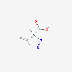 molecular formula C7H10N2O2 B13792943 3H-Pyrazole-3-carboxylicacid,4,5-dihydro-3-methyl-4-methylene-,methyl 