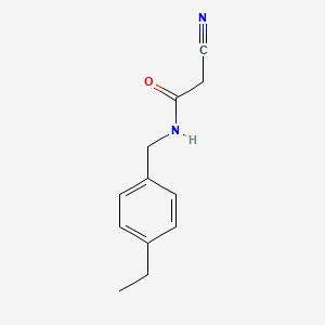 molecular formula C12H14N2O B13792951 Acetamide,2-cyano-N-[(4-ethylphenyl)methyl]- 