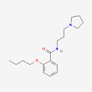 molecular formula C18H28N2O2 B13792958 Benzamide, 2-butoxy-N-(3-(pyrrolidinyl)propyl)- CAS No. 73664-75-2
