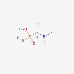 molecular formula C3H9ClNO3P B13792977 Phosphonic acid, [chloro(dimethylamino)methyl]- CAS No. 71566-43-3