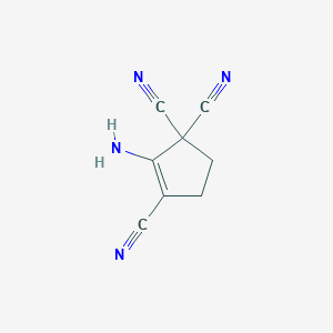 molecular formula C8H6N4 B13793008 2-Cyclopentene-1,1,3-tricarbonitrile,2-amino- 