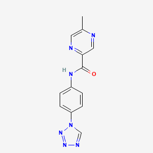 molecular formula C13H11N7O B13793043 N-(4-(1H-tetrazol-1-yl)phenyl)-5-methylpyrazine-2-carboxamide 