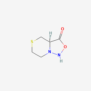 molecular formula C5H8N2O2S B13793070 (3aR)-3a,4,6,7-tetrahydro-1H-oxadiazolo[4,3-c][1,4]thiazin-3-one 
