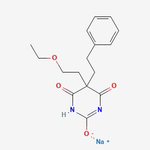 molecular formula C16H19N2NaO4 B13793110 5-(2-Ethoxyethyl)-5-(2-phenylethyl)-2-sodiooxy-4,6(1H,5H)-pyrimidinedione 