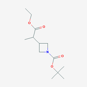 molecular formula C13H23NO4 B1379316 Tert-butyl 3-(1-ethoxy-1-oxopropan-2-yl)azetidine-1-carboxylate CAS No. 1803607-60-4