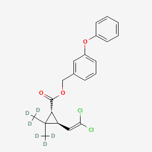 molecular formula C21H20Cl2O3 B13793249 trans-Permethrin D6 (dimethyl D6) 