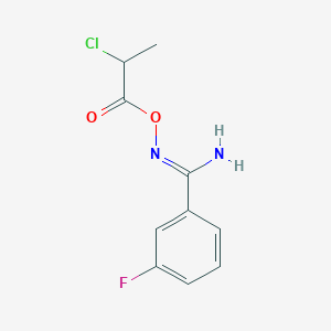 molecular formula C10H10ClFN2O2 B1379327 [Amino(3-fluorophenyl)methylidene]amino 2-chloropropanoate CAS No. 1807941-71-4