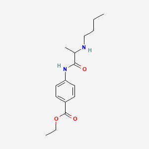 molecular formula C16H24N2O3 B13793270 p-(2-(Butylamino)propionamido)benzoic acid ethyl ester CAS No. 93142-90-6