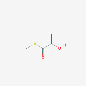 molecular formula C4H8O2S B13793277 Propanethioic acid, 2-hydroxy-, S-methyl ester CAS No. 61603-68-7
