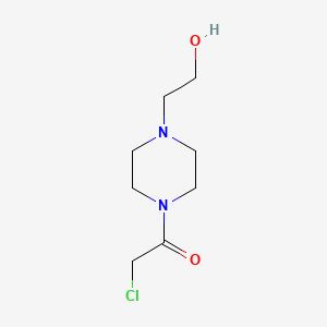 molecular formula C8H15ClN2O2 B13793316 1-Piperazineethanol,4-(chloroacetyl)-(9ci) CAS No. 77580-36-0