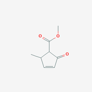 molecular formula C8H10O3 B13793340 Methyl 2-methyl-5-oxocyclopent-3-ene-1-carboxylate CAS No. 623531-38-4