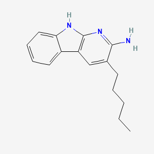 molecular formula C16H19N3 B13793433 1H-Pyrido(2,3-b)indol-2-amine, 3-pentyl- CAS No. 79801-92-6