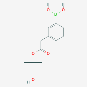 molecular formula C14H21BO5 B13793436 [3-[2-(3-Hydroxy-2,3-dimethylbutan-2-yl)oxy-2-oxoethyl]phenyl]boronic acid 