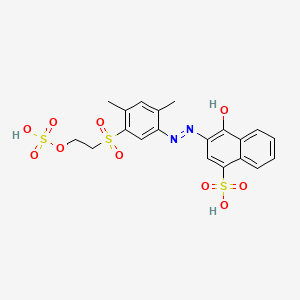 molecular formula C20H20N2O10S3 B13793503 1-Naphthalenesulfonic acid, 3-((2,4-dimethyl-5-((2-(sulfooxy)ethyl)sulfonyl)phenyl)azo)-4-hydroxy- CAS No. 67828-18-6