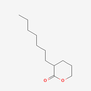 molecular formula C12H22O2 B13793507 3-Heptyltetrahydro-2H-pyran-2-one CAS No. 59726-51-1