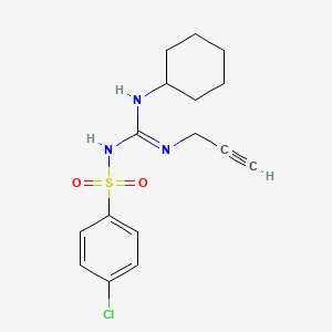 molecular formula C16H20ClN3O2S B13793520 Benzenesulfonamide, 4-chloro-N-((cyclohexylamino)(2-propynylamino)methylene)- CAS No. 71795-23-8
