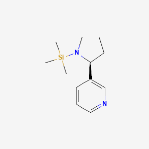 molecular formula C12H20N2Si B13793523 Pyridine, 3-[1-(trimethylsilyl)-2-pyrrolidinyl]-, (S)- 