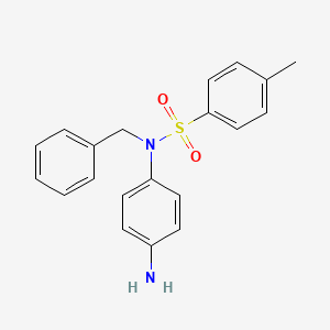 molecular formula C20H20N2O2S B13793570 Benzenesulfonamide, N-(4-aminophenyl)-4-methyl-N-(phenylmethyl)- CAS No. 68957-37-9