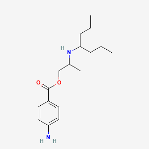 molecular formula C17H28N2O2 B13793578 2-(heptan-4-ylamino)propyl 4-aminobenzoate CAS No. 73713-51-6