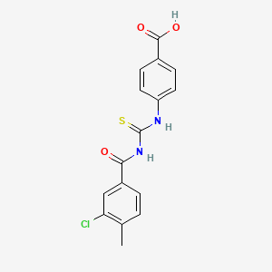 molecular formula C16H13ClN2O3S B13793584 4-[(3-Chloro-4-methylbenzoyl)carbamothioylamino]benzoic acid CAS No. 532429-65-5