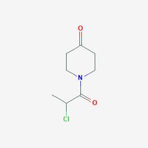 molecular formula C8H12ClNO2 B13793595 1-(2-Chloropropanoyl)piperidin-4-one CAS No. 78440-44-5