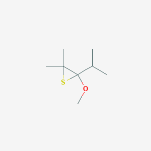 molecular formula C8H16OS B13793642 2-Methoxy-3,3-dimethyl-2-propan-2-ylthiirane 