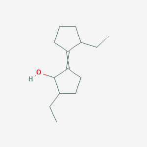molecular formula C14H24O B13793672 Cyclopentanol, 2-ethyl-5-(2-ethylcyclopentylidene)- 