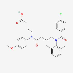 molecular formula C30H33ClN2O5 B13793685 Butanoic acid, 4-((4-((4-chlorobenzoyl)(2,6-dimethylphenyl)amino)-1-oxobutyl)(4-methoxyphenyl)amino)- CAS No. 71455-65-7