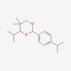 molecular formula C18H28O2 B13793689 5,5-Dimethyl-4-(propan-2-yl)-2-[4-(propan-2-yl)phenyl]-1,3-dioxane CAS No. 61683-77-0