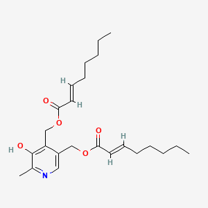 molecular formula C24H35NO5 B13793708 [5-hydroxy-6-methyl-4-[[(E)-oct-2-enoyl]oxymethyl]pyridin-3-yl]methyl (E)-oct-2-enoate 
